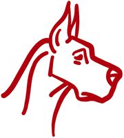 hBARSCI Great Dane Vinyl Decal - 5 Inches - for Cars, Trucks, Windows, Laptops, Tablets, Outdoor-Grade 2.5mil Thick Vinyl - Red