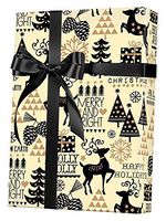 Merry and Bright Folded Christmas Wrapping Paper, 2 Feet x 10 Feet Easy to Store Folded Christmas Gift Wrap, WRAP & Revel® F