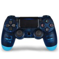 Game Controller for PS4,Wireless Controller for Playstation 4 with Dual Vibration Game Joystick (Transparent Blue)