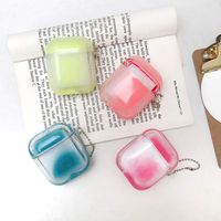 UR Sunshine AirPods Case, New Beautiful Bling Brilliant Luminous Moving Sand Design AirPods Case, Soft Silicone Earphone Protection Skin for AirPods1&2 -Blue