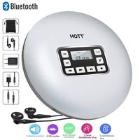 Portable Bluetooth CD Player, Personal Compact CD Player with LCD Display/Headphones/USB Power Adapter, Portable Disc Player Anti-Slip/Anti-Shock Protection for Adults Students Kids (White)