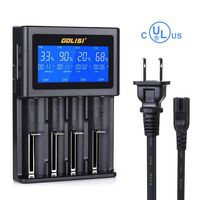 18650 Smart Universal 4 Slot Battery Charger, Intelligent Quick GOLISI Charger with LCD for Rechargeable Batteries L-i-i-o-n IMR AA AAA AAAA C 18490 18350 17670 17500 10440