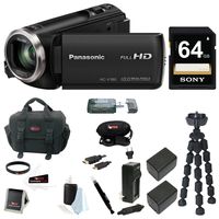 Panasonic HC-V180 HD Video Camcorder 64GB Card + 2 Batteries w/Charger Kit