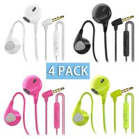 4 Packs CBGGQ in-Ear Wired Headphones Earbuds, with Remote & Microphone, HiFi Bass Stereo, for iOS and Android Smartphones, Laptops, MP3/MP4 Players, Fits All 3.5mm Interface Device