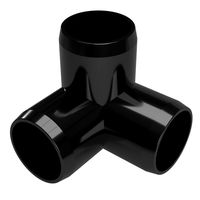 FORMUFIT F1143WE-BK-4 3-Way Elbow PVC Fitting, Furniture Grade, 1-1/4" Size, Black (Pack of 4)