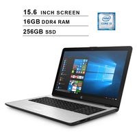 HP Newest 15 15.6-Inch Premium Laptop, Intel Dual Core i3-7100U 2.4 GHz, Intel UHD Graphics 620, 16GB DDR4 RAM, 256GB SSD, USB Type-C, HDMI, WiFi, Bluetooth, Webcam, Windows 10, Silver