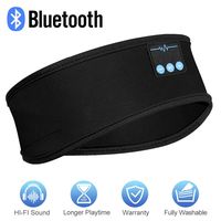 Sleep Headphones, Bluetooth Sleep Headphones, Headband Headphones with Built -in Speakers, Sports Headband with Bluetooth Headphones for Sleeping, Running, Yoga (Dark Black)