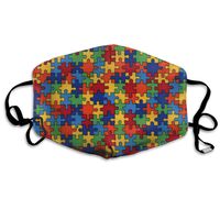 Jigsaw Puzzle Bright Multi Dust Mask,Washable and Reusable Cleaning Gardening Outdoor Activities Warm Windproof Mask