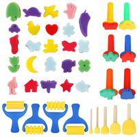 39pcs Painting Kits for Kids, YGDZ Early Learning Kids Paint Set Sponge Painting Foam Brushes Art Craft Drawing Tools for Kids Toddlers