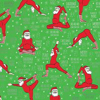 JILLSON & ROBERTS Christmas Gift Wrap, Santa Yoga Namasleigh - 1 Jumbo Roll 10 feet x 30 inches (XJ767)