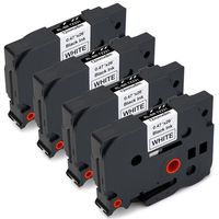 JetSir 4 Pack Compatible Replacement for Brother TZe231 TZe-231 TZe 231 Label Tape Black on White,Work for Brother PT-D210 PT-H100 Label Maker, 0.47 Inch x 26.2 Feet (12mm) x(8m)