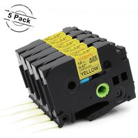 coLorty 5 Pack Black on Yellow Label Tape Compatible for Brother P-Touch TZ TZe 631 TZe-631 TZ-631 12mm x 8m (0.47" x 26.2')