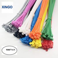 Xingo 12 Inch Nylon Cable Zip Ties with Self-Locking 9 Colors 100 Pack (Silver Grey)