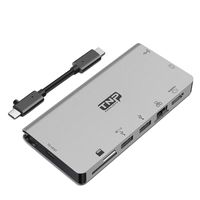 TNP USB C Hub Multiport Adapter, Supports 100W PD Fast Charging, 4K HDMI, VGA, 2X USB 3.0 Ports, Micro SD/SD Card Slots, RJ45 Gigabit Ethernet Networking Port for MacBook Pro, Dell, HP, Asus