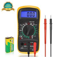 Digital Multimeters Car Battery Circuit Multi Tester Voltmeter Ammeter Ohmmeter AC/DC Voltage DC Current Resistance Diodes Transistor Continuity Electrical Test Meter with Test Leads Backlight LCD