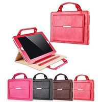 Case for iPad 4 Mini, Stylish Handbag Design,Multiple Viewing Angle Stand, elecfan Protective Business Case Cover Shell with Little File Pocket for 7.9 inch iPad Mini 4 - Red