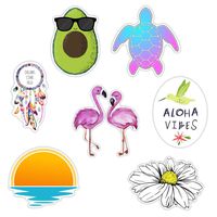 KRAFT'D Cute Aloha Beach Sticker Packs, Great Accessories for Waterproof Water Bottle Stickers for Hydro Flask, Laptop, Phones, Ocean Flower Sea Scrapbook Made in Huntington Beach Ca