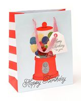 Zoomerang Confetti Shaker Gumball Medium Birthday Gift Bag & Tag