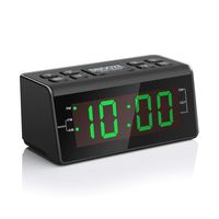 Jingsense Digital Alarm Clock Radio with AM/FM Radio, 1.2" Big Digits Display, Sleep Timer, Dimmer and Battery Backup, Bedside Alarm Clocks with Easy Snooze for Bedrooms, Table, Desk - Outlet Powered