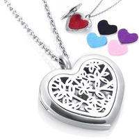 memorial jewelry Silver Aromatherapy Necklace Pendant Perfume Pads 12pcs Essential Oil Diffuser