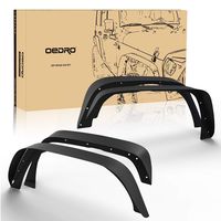 oEdRo Solid Steel Fender Flares Competible with 2007-2018 Jeep Wrangler JK & Unlimited Off-Road Front & Rear Flat 4 PCS Set