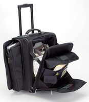 Rolling 15"Laptop Computer Overnighter Case with Wheels - Black