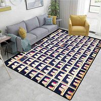 Bigdatastore Bowling Party Decorations Animals Area Rug Office, Collection of Bowling Shoes in Their Rack Vintage, Durable Carpet Area Rug - Living Dinning Room Bedroom Rugs and Carpets(6'x 9')