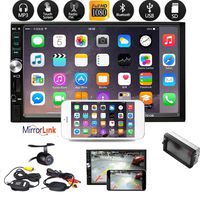 7 Inch Car Stereo 2 Din MP5 Player Car Radio Stereo Work with Bluetooth HD Touch Screen with Reverse Camera Support GPS Navigation USB SD FM Radio Mirror Link Function