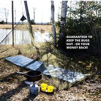 Mexidi Mosquito Camping Insect Net Canopy with Carry Bag for Single Camping Bed,Compact and Lightweight Pyramid Net,Fits Sleeping Bags, Bed, Tent (Army Green)