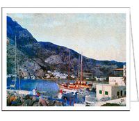 Kamares Port - Sifnos Island - Blank Note Cards - Set of 6 By Doggylips