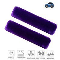 Fochutech 2Pcs Car Soft Plush Seat Belt Shoulder Pad Strap Cover Adjuster Protector Comfortable Driving (Purple)