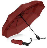Repel Windproof Travel Umbrella with Teflon Coating (Red)