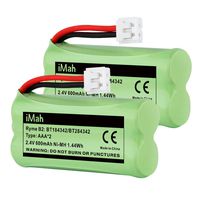 iMah BT184342/BT284342 BT18433/BT28433 Phone Battery Compatible with AT&T BT184342 BT18433 BT1011 BT1018 BT1022 BT1031 BT8300 CS6209 CS6219 CS6228 CS6229 Vtech DS6301 CL80109 CS6209 TL90078, Pack of 2