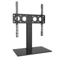 WALI Table Top TV Stand with Glass Base and Security Wire Fits Most 32-60 inch LED, LCD, OLED and Plasma Flat Screen with VESA Pattern up to 400x400 (TVDVD-03), Black