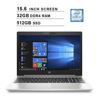 HP 2019 ProBook 450 15.6 Inch FHD Business Laptop (Intel Quad-Core i7-8565U up to 4.6 GHz, 32GB RAM, 512GB SSD, Intel UHD 620, Bluetooth, WiFi, HDMI, Win 10 Pro) (Silver)