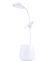 Pen Container with Mini Fan Desk Lamp Led Makeup Mirror Folding Smart Touch Table Lamp Dimmable Rechargeable Eye Protection Led Desk Book Light - Office Desk, Bedside Reading, Children Gift Light