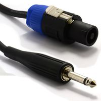 PA Speaker Lead Locking SPK to 6.35mm 1/4 inch Mono Jack Plug Cable 3m (~10 feet)