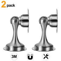 Door Stopper, 2 Pack Magnetic Door Stop, 3M Double-Sided Adhesive Tape, Stainless Steel Door Catch, Magnetic Door Catch, Keep Your Door Open, Wall Mount Door Holder