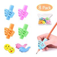 Pencil Grips, Pencil Grips for Kids Handwriting, HAWOWZ Writing Aid Gripper Trainer, Finger Grip Posture Correction Tool for Children Preschooler 8 Pack