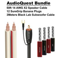 Klipsch 7.2 System with 2 RP-280F Tower Speakers, 1 RP-450C Center Speaker, 4 Klipsch RP-250S Surround Speaker, 2 Klipsch R-112SW Subwoofer + AudioQuest Bundle