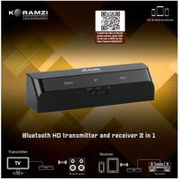 Koramzi Bluetooth Transmitter and Receiver Mini-Low Latency A2DP Optical Toslink in/Out for Hi-Fi Sound Quality, AUX in/Out