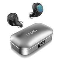 Bluetooth Headphones,TAGRY 5.0 True Wireless Earbuds Deep Bass HiFi Stereo Sound 30H Playtime Bluetooth Earphones in Ear Binaural Call Headset with Charging Case and Built in Mic for Sports Running