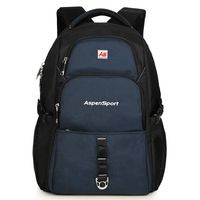 ASPENSPORT Lightweight Laptop Backpack Fit 17 Inch Computer Durable College Students Book Bag Water Repellent Business Travel Hiking Daypack Large 36L Navy