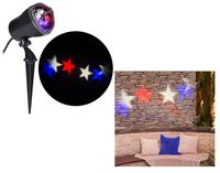 Americana Patriotic Red White & Blue Stars Whirl a Motion LED Projector Light for July 4th!