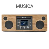 Como Audio: Musica - Wireless Music System with CD Player, Internet Radio, Spotify Connect, Wi-Fi, FM, Bluetooth and One Touch Streaming (Hickory/Black)