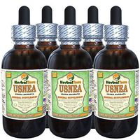 Usnea (Usnea barbata) Glycerite, Dried Thallus Alcohol-Free Liquid Extract (Brand Name: HerbalTerra, Proudly Made in USA) 5x2 fl.oz (5x60 ml)