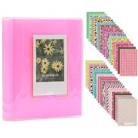 Ablus 64 Pockets Mini Photo Album for Fujifilm Instax Mini 7s 8 8+ 9 25 26 50s 70 90 Instant Camera & Name Card ... (Jelly Color, Pink)