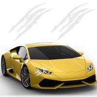 AmerStar 2PCS Claw Marks Decal Reflective Sticker 16 x 5 Scratch(White)