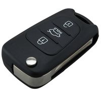 Aupoko Keyless Remote Key Shell Case, 3 Buttons Uncut Flip Folding Entry FOB Shell Replacement for KIA Rondo Sportage Soul Rio