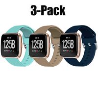 Veiai Sport Bands Compatible with Fitbit Versa,Soft Rubber Wristbands Versa Accessories for Women and Men (Colors-03)